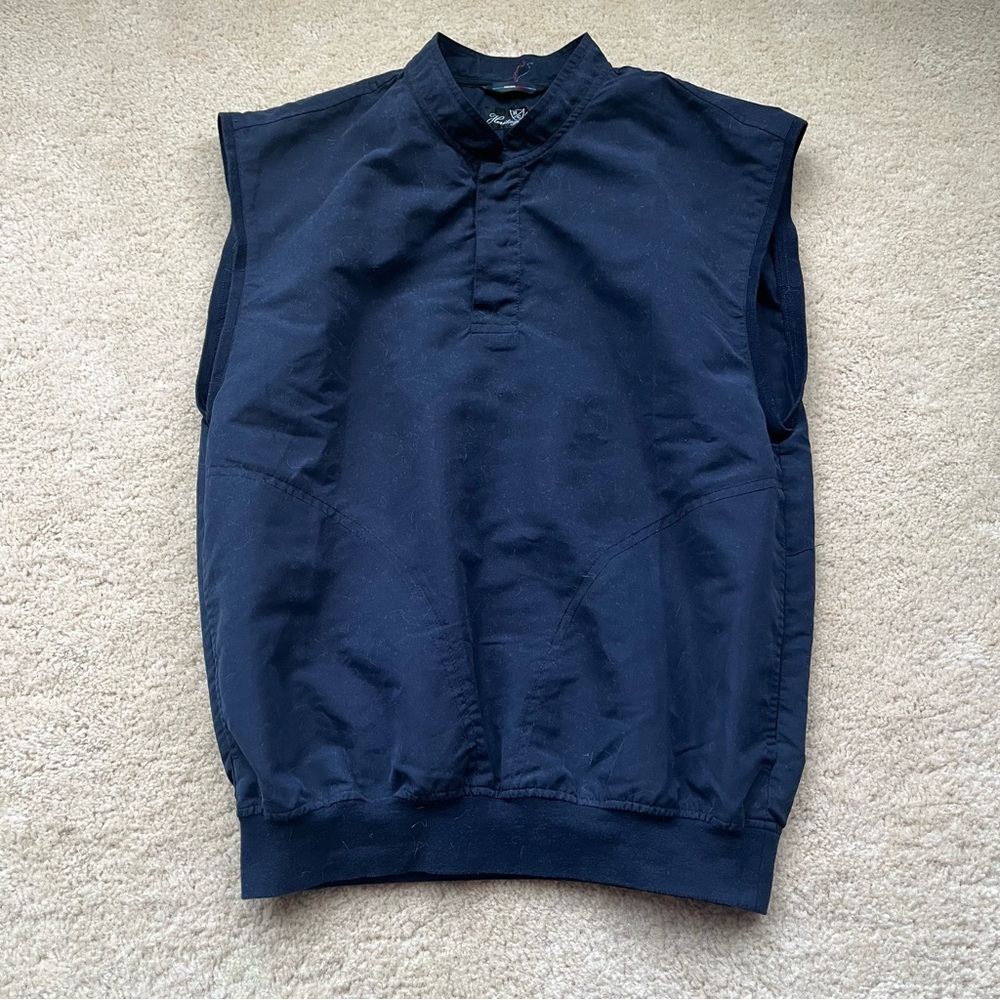 Heritage Cross Men’s Navy Blue Golf Vest w/ Pockets - S - EUC - 100% Polyester